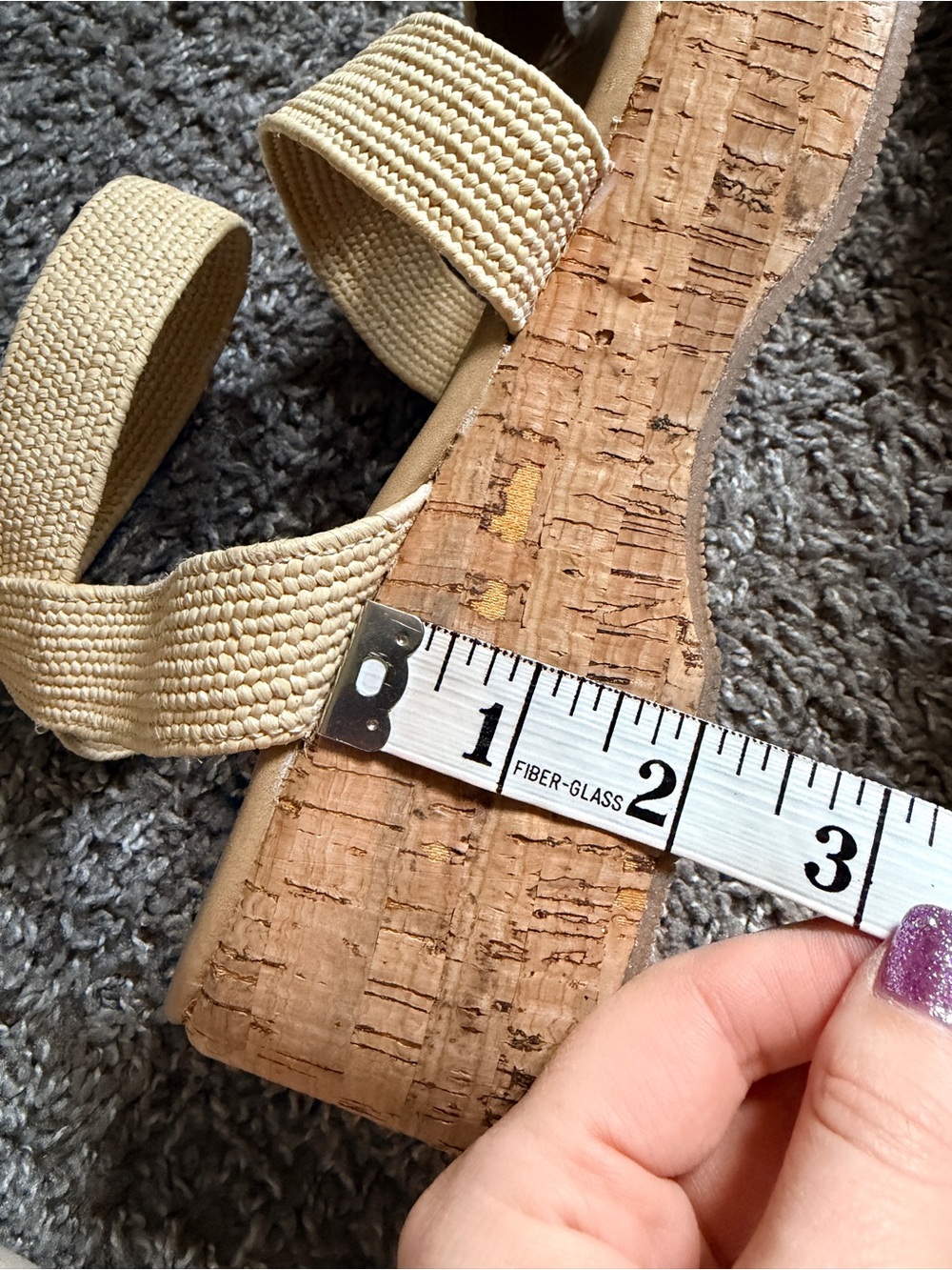 Steve Madden Beige Woven Cork Platform Sandals size 10 - Picture 7 of 7